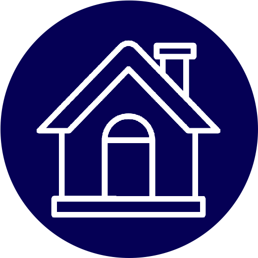 House icon on blue background