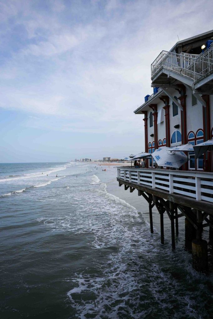 Pier by the ocean shoreline